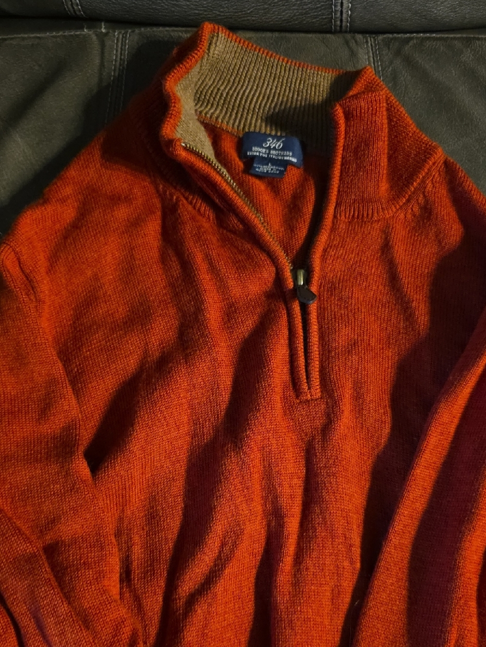 Men’s Half-Zip Sweater in Burnt Orange